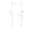 Sapho SC716G Zestaw prysznicowy uchwyt przesuwny 800mm złoto mat