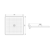 Aqualine SC174B Deszczownia 300x300mm ABS/czarny mat