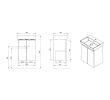 Aqualine PN245 PANEDA szafka umywalkowa 45x55x342cm biały