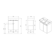 Aqualine PN255 PANEDA szafka umywalkowa 55x55x342cm biały
