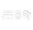 Aqualine AI388 ALTAIR szafka umywalkowa 76x60x37cm dąb emporio