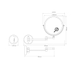 Sapho XR010B X-ROUND Black E wiszące lusterko kosmetyczne średnica 200mm dwustronne czarny mat