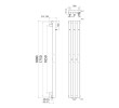 Sapho Pilon grzejnik łazienkowy 196x1800mm 3 wieszaki biały mat IZ127T