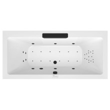 Polysan 73836.102.6030 CASCATA wanna z hydromasażem 185x85x45cm kaskada czarna Highline Hydro-Air chrom