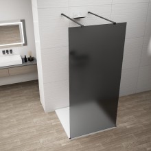 Polysan ES1413-06 Esca Black Matt kabina przysznicowa Walk-In szklo dymione 1300 mm
