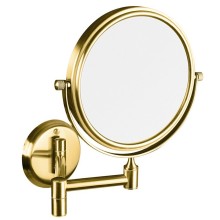 Sapho XP012G Wiszące lusterko kosmetyczne średnica 140mm dwustronne złoto