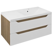 Sapho WA093-3025 WAVE szafka umywalkowa 897x45x478cm prawa biała/dąb cuneo