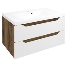 Sapho WA080-3019 WAVE szafka umywalkowa 797x45x478cm biała/dąb collingwood