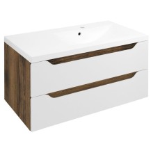 Sapho WA093-3019 WAVE szafka umywalkowa 897x45x478cm prawa biała/dąb collingwood