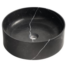 Sapho 2401-52 Blok kamienna umywalka nablatowa średnica 40cm czarny mat Marquin