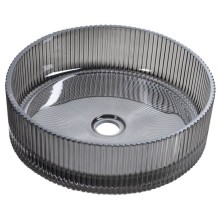 Sapho TY317B ANHELO grawerowana szklana umywalka nablatowa średnica 395cm czarny