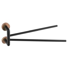 Sapho WS021BC LARISSA wieszak na ręczniki podwójny obrotowy 350mm czarny/miedź mat