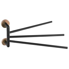 Sapho WS022BC LARISSA wieszak na ręczniki potrójny obrotowy 350mm czarny/miedź mat