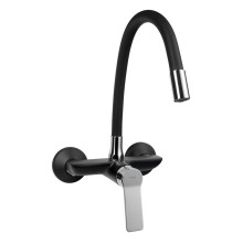 Aqualine SX013-70 SINTRA bateria ścienna 3/4” z elastyczną wylewką czarny/chrom