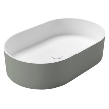 Sapho WN205-44 THIN umywalka nablatowa Rockstone 55x35cm verde/biały mat