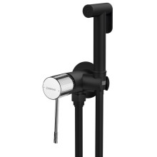 Sapho WD040BC SOLARIS bateria bidetowa podtynkowa ze słuchawką bidetową i wężem okrągły czarny mat/chrom