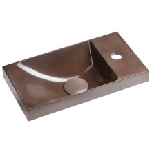 Sapho AS40015 AGOS umywalka betonowa 40x22cm lewa/prawa ciemnobrązowy półpołysk