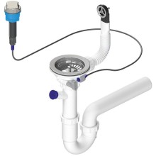 Bruckner 155.128.0 Syfon zlewozmywakowy z przelewem sterowaniem i kranem 6/4" z odpływem DN40