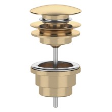 Sapho CV100219 Odpływ umywalkowy 5/4'' click-clack duży grzybek 10-65mm złoto mat