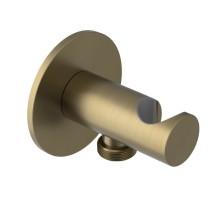 Sapho SG203G Uchwyt prysznicowy okrągły stały z odpływem złoto mat