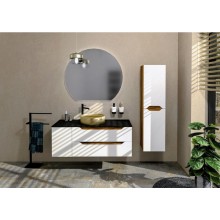 Sapho KSET-092 WAVE 30+90 zestaw łazienkowy lewy biała/dąb collingwood