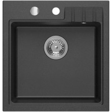 Sapho GR1044 Zlewozmywak granitowy jednokomorowy 50x52cm czarny