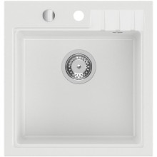 Sapho GR1041 Zlewozmywak granitowy jednokomorowy 50x52cm biały