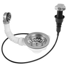 Bruckner 155.122.1 Spustowe stal nierdzewna zlewozmywakowe 6/4" z przelewem i regulacją stal nierdzewna