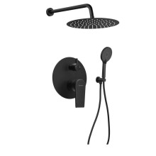 Sapho KA43/15-03 KAI zestaw prysznicowy podtynkowy z baterią podtynkową obrotowy przełącznik 2 wyjścia czarny mat