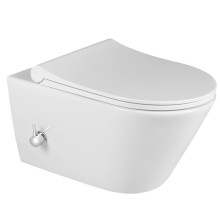 Sapho AVVA WC wiszące Rimless z prysznicem bidetowym i baterią 35x53 cm biały 100315