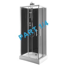 Aqualine 16-070-09-11-00 GRANVIK boks prysznicowy 700x900x2180mm element 1/4 brodzik prysznicowy biały