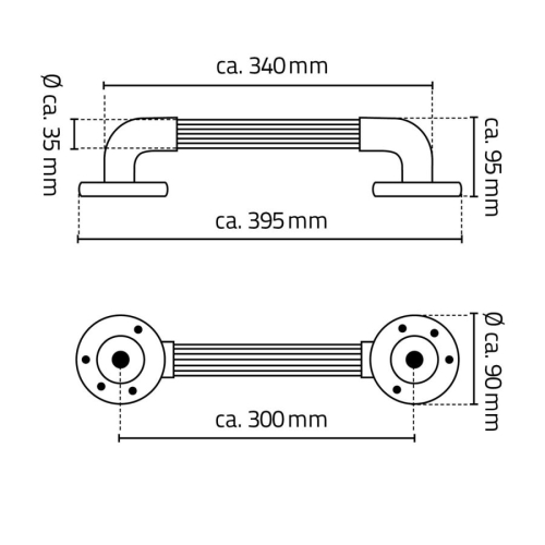 Ridder A1013037 Pewność poręcz plastikowa 300mm chrom