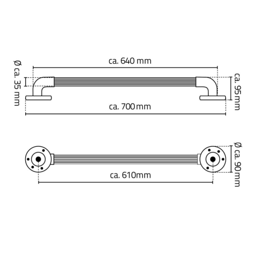 Ridder A1016037 Pewność poręcz plastikowa 600mm chrom