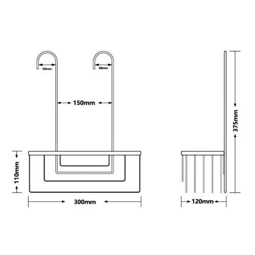 Gedy 248988 SMART półka do kabiny prysznicowej zawieszana na baterii 300x375x120 mm złoto mat