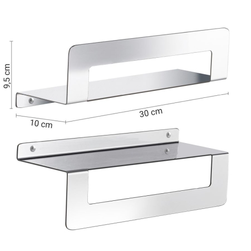 Gedy 2019133 CLEO półka zuchwytem na ręczniki 300mm stal nierdzewna polerowana