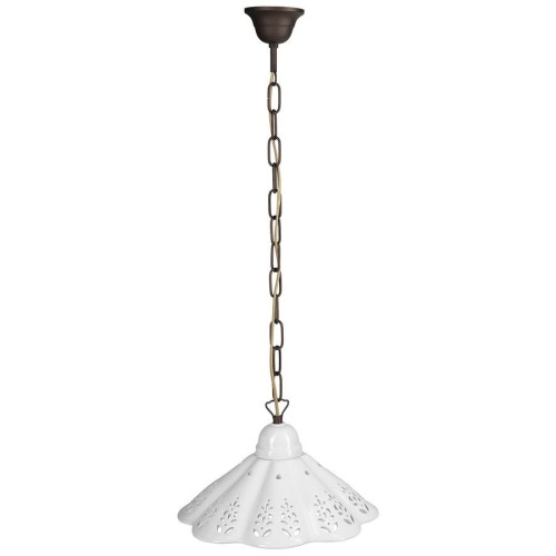 Sapho MC111C LAMPEDUSA lampa wisząca E27 60W 230V IP21 klosz ceramiczny 30cm mosiężny łańcuch