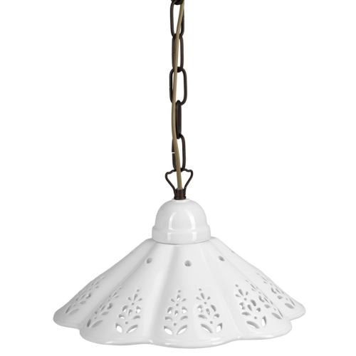Sapho MC111C LAMPEDUSA lampa wisząca E27 60W 230V IP21 klosz ceramiczny 30cm mosiężny łańcuch
