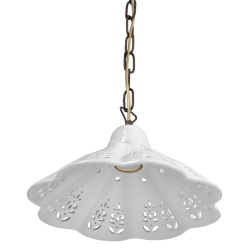 Sapho MC111C LAMPEDUSA lampa wisząca E27 60W 230V IP21 klosz ceramiczny 30cm mosiężny łańcuch