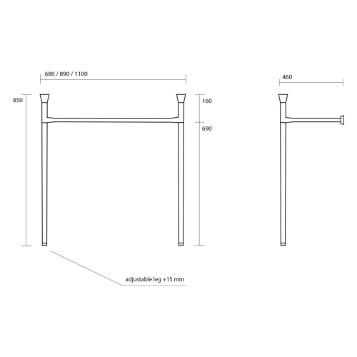 Kerasan 927590 THE NEW YORKER konstrukcja pod umywalkę 80cm chrom