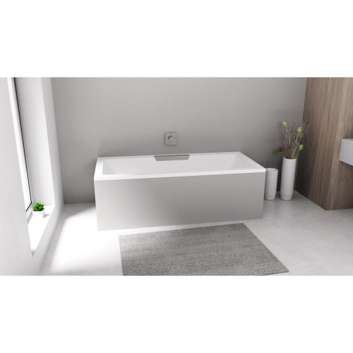 Polysan 73836.100 CASCATA wanna prostokątna 185x85x45cm kaskada ze stali nierdzewnej