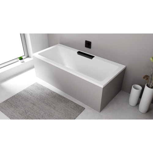 Polysan 73836.102 CASCATA wanna prostokątna 185x85x45cm kaskada czarna