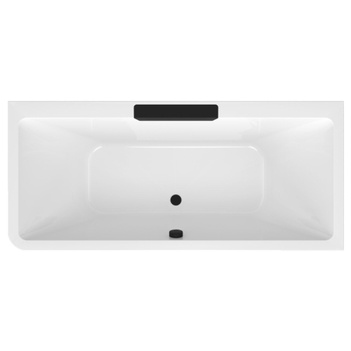 Polysan 73836MR.102 CASCATA R MONOLITH wanna prostokątna 180x80x60cm kaskada czarna