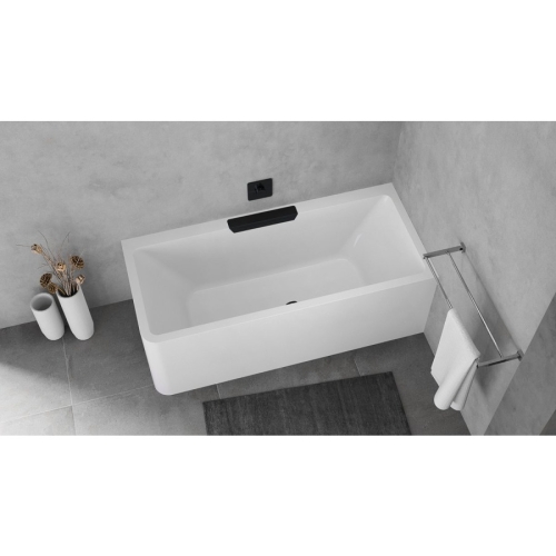 Polysan 73836MR.102 CASCATA R MONOLITH wanna prostokątna 180x80x60cm kaskada czarna