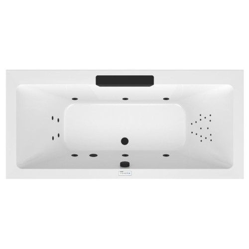 Polysan 73836.102.5030 CASCATA wanna z hydromasażem 185x85x45cm kaskada czarna Highline Hydro chrom