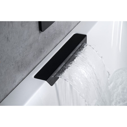 Polysan 73836.102.1030 CASCATA wanna z hydromasażem 185x85x45cm kaskada czarna Active Hydro chrom