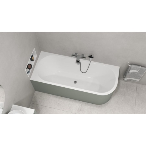 Polysan 72099M.44 VIVA L MONOLITH wanna przyścienna 180x75x60cm biały/verde