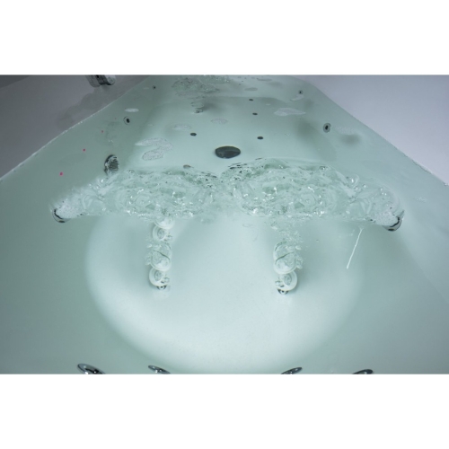 Polysan 73836.100.2010 CASCATA wanna z hydromasażem 185x85x45cm kaskada ze stali nierdz. Active Hydro-Air chrom
