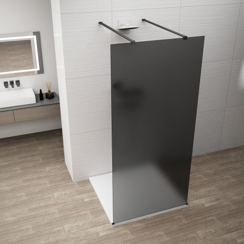 Polysan ES1415-06 Esca Black Matt kabina przysznicowa Walk-In szklo dymione 1500 mm