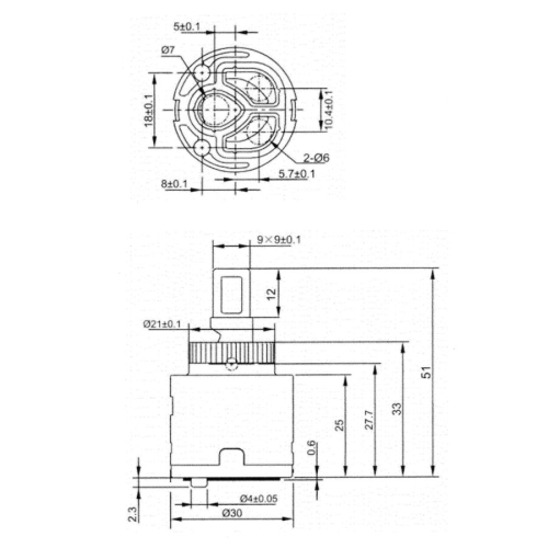 Sapho 521610 Głowica zamienna 30mm niska
