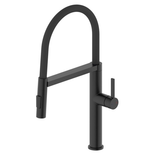 Sapho EV125B Aton bateria zlewozmywakowa stojąca z prysznicem czarny mat